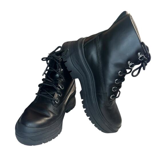 Timberland Roxie Lane Mid Lace Women's Boot - Black Full Grain - Size: 8.5 - Picture 4 of 7